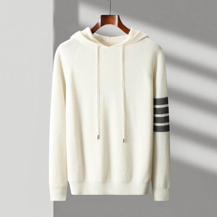 Hudson Striped Sleeve Knit Hoodie