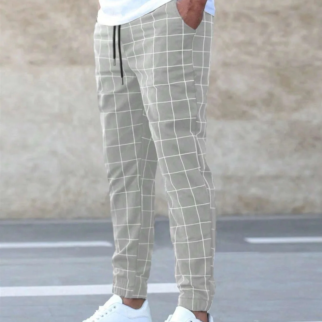 Luciano Couture Gridline Leisure Pants