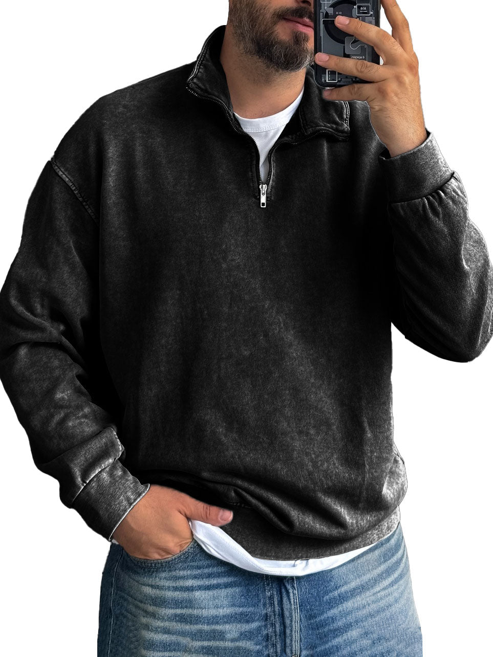 Harrison Washed Half-Zip Pullover