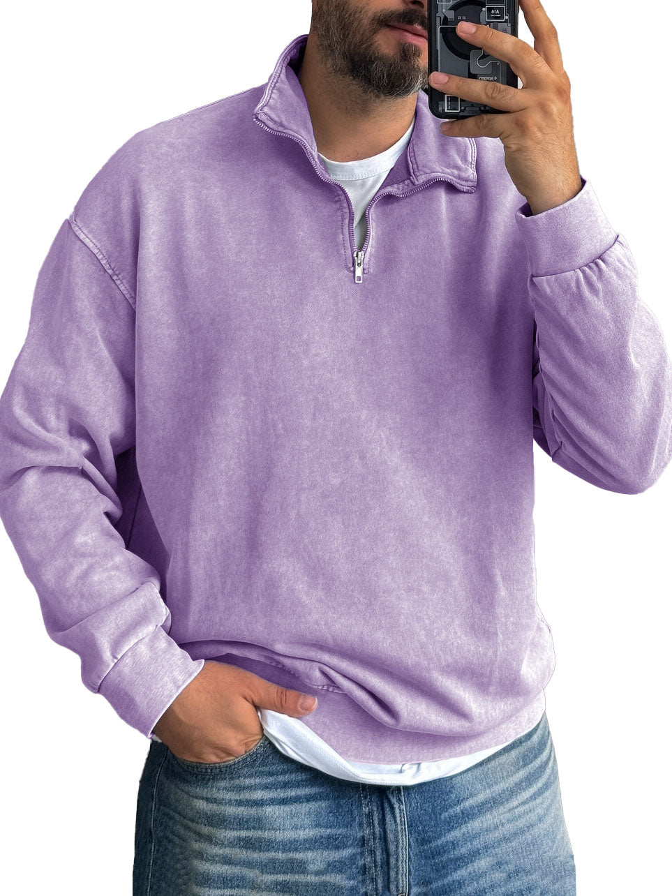 Harrison Washed Half-Zip Pullover