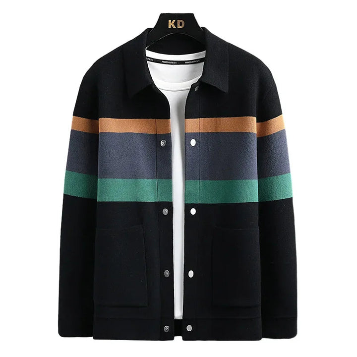 Striped Varsity Knit Jacket