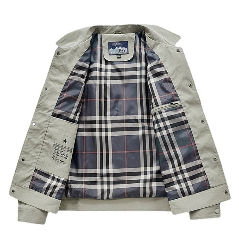 Highland Plaid-Lined Utility Jacket