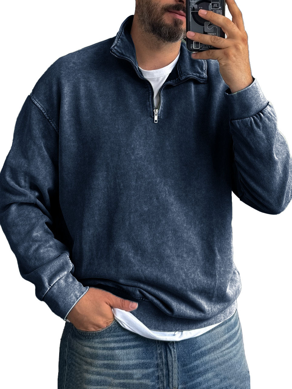 Harrison Washed Half-Zip Pullover