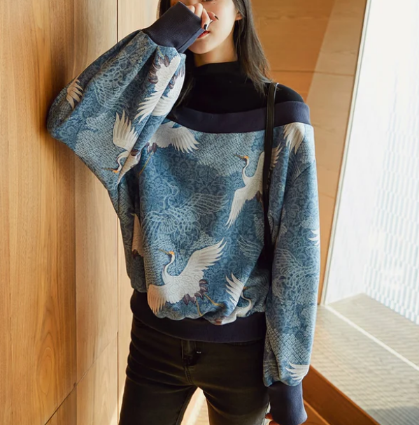 Kyoto Crane Knit Sweater