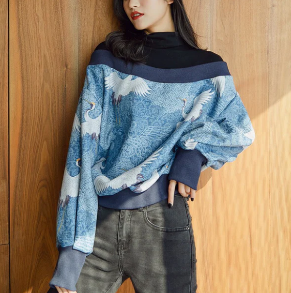 Kyoto Crane Knit Sweater