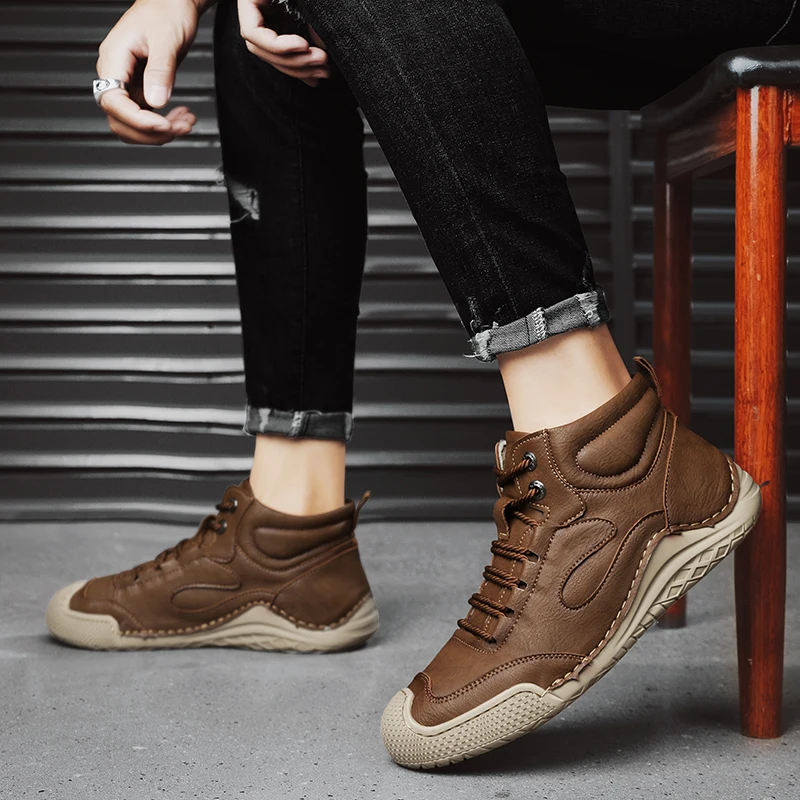 Classic High-Top Leather Sneakers