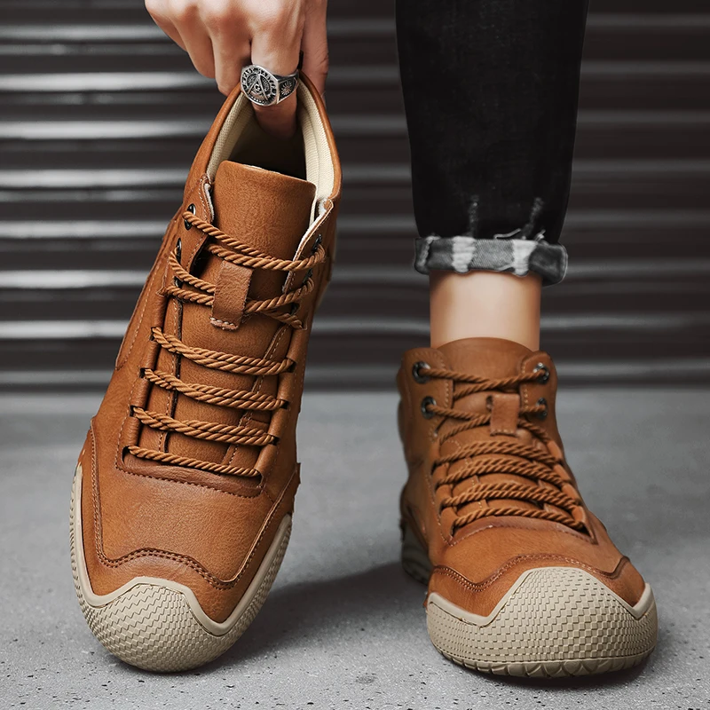 Classic High-Top Leather Sneakers