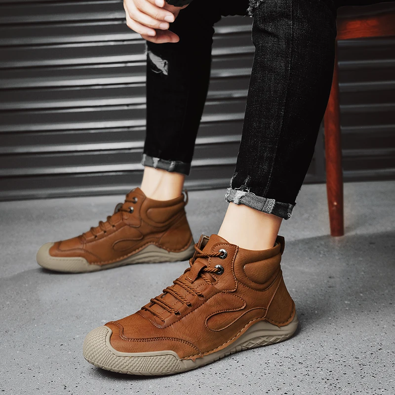 Classic High-Top Leather Sneakers