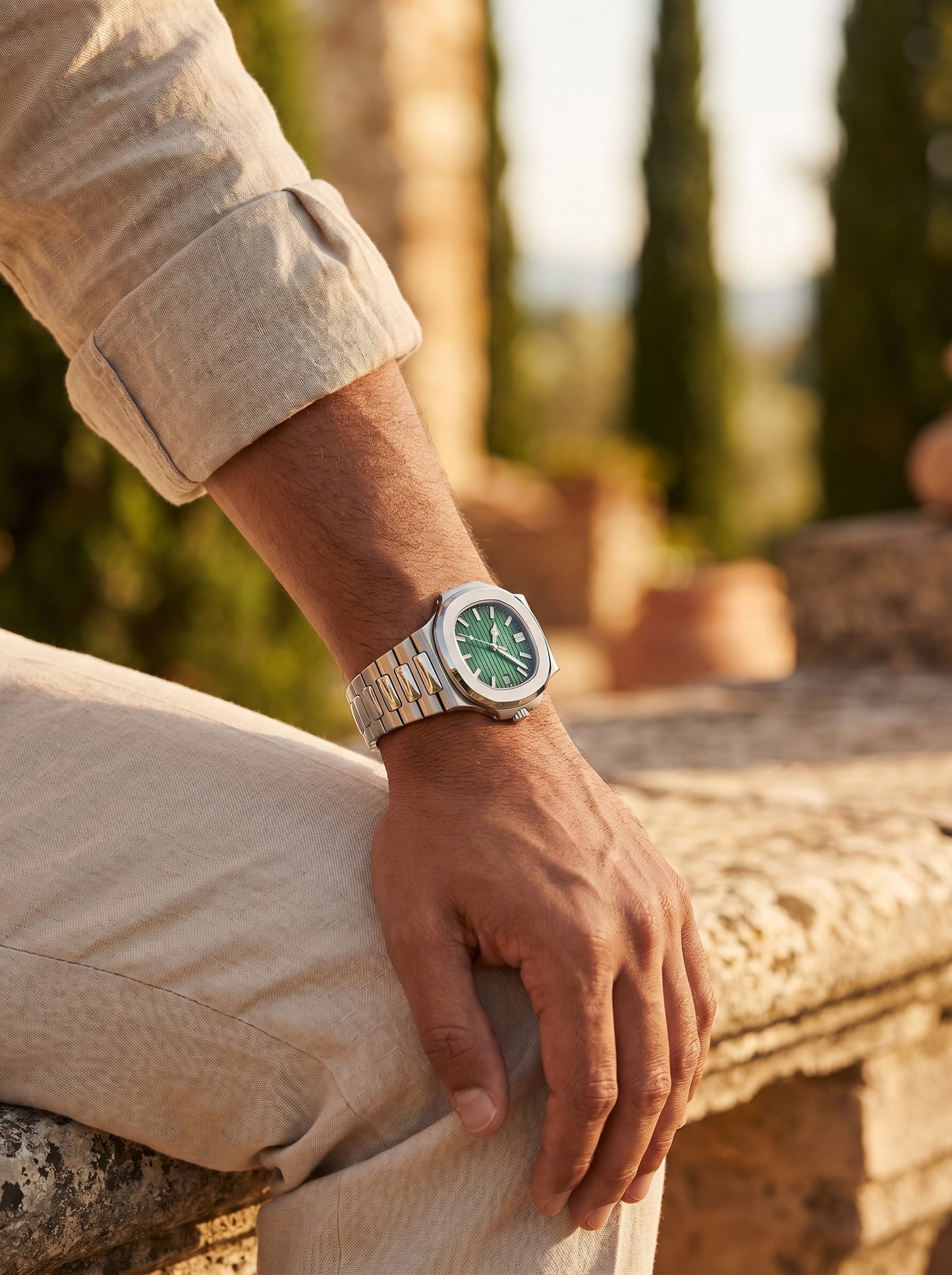 Lake Como Classic Timepiece Men's Waterproof Steel Watch