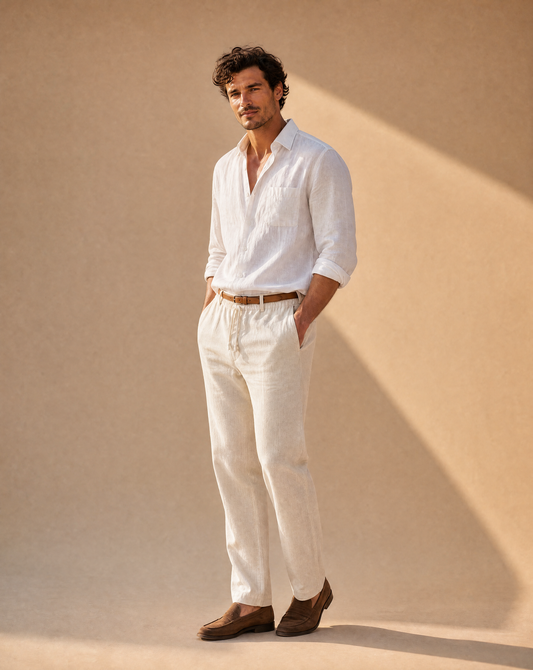 Positano Linen-Blend Drawstring Trouser
