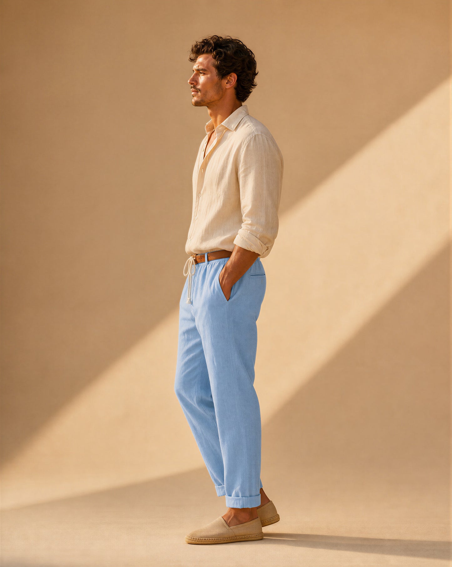 Positano Linen-Blend Drawstring Trouser