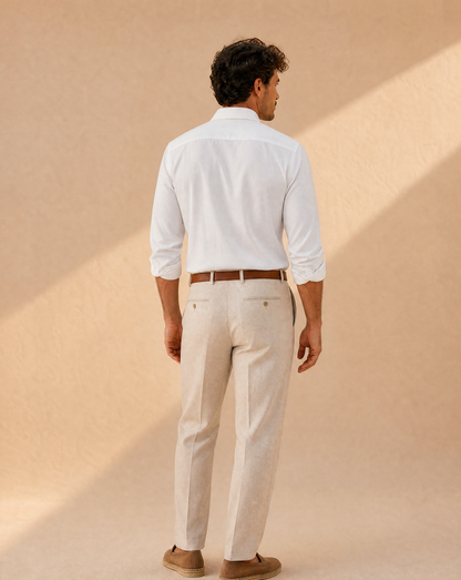 Lucca Classic Men's Dress Shirt — Bianco