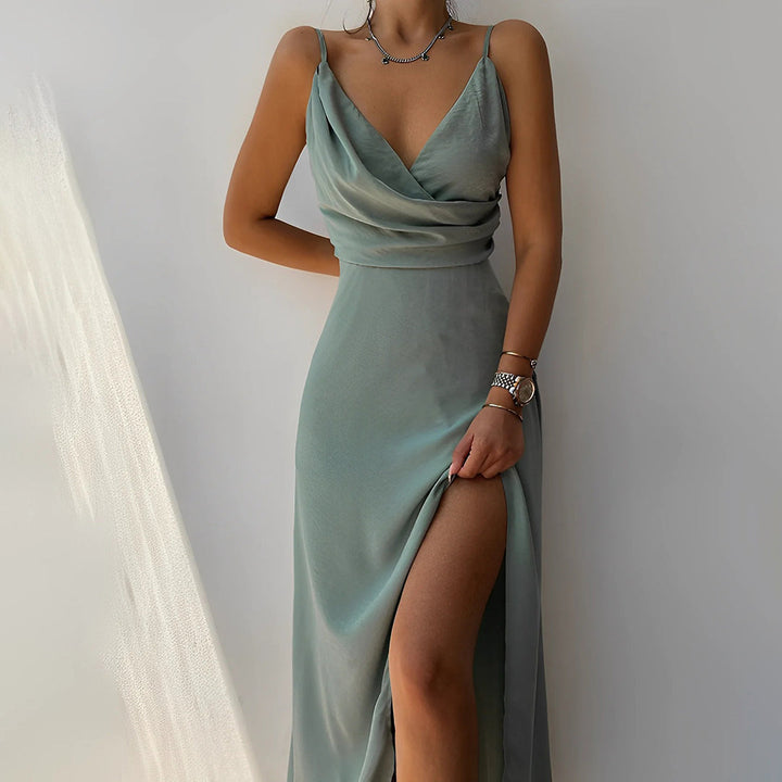 Isla Moonlight Satin Slip Dress