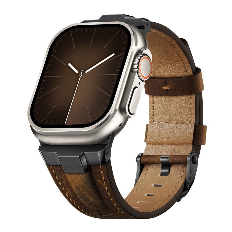 TitaniumEdge Leather Apple Watch Band