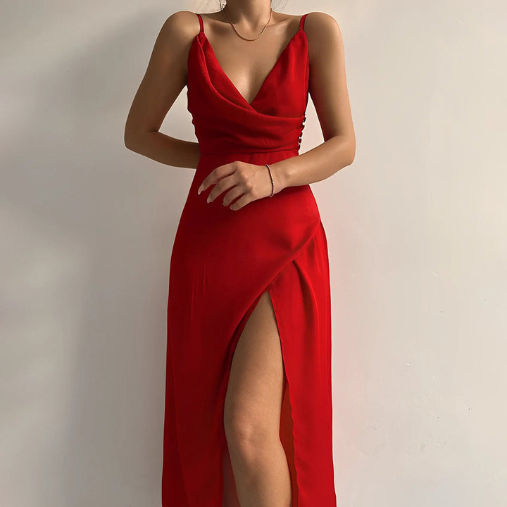 Isla Moonlight Satin Slip Dress