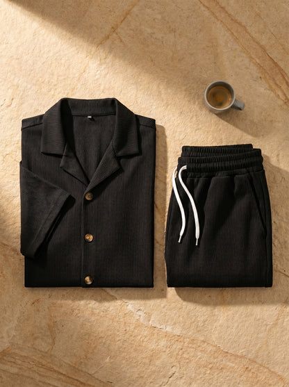 Lecce Ribbed Camp Collar Set