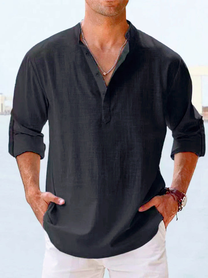 Ruben Coastal Light Grandad Shirt