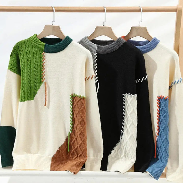 Luca Ferarro Colorblock Knit Sweater