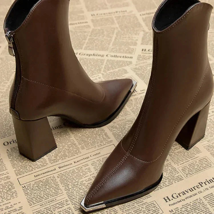 Lena Metal-Tipped Ankle Boots