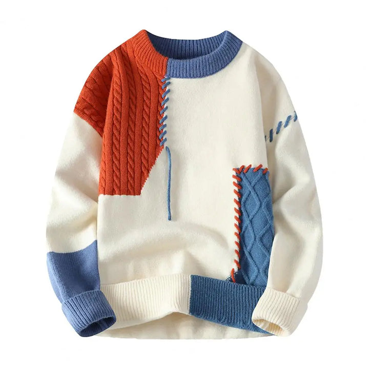 Luca Ferarro Colorblock Knit Sweater