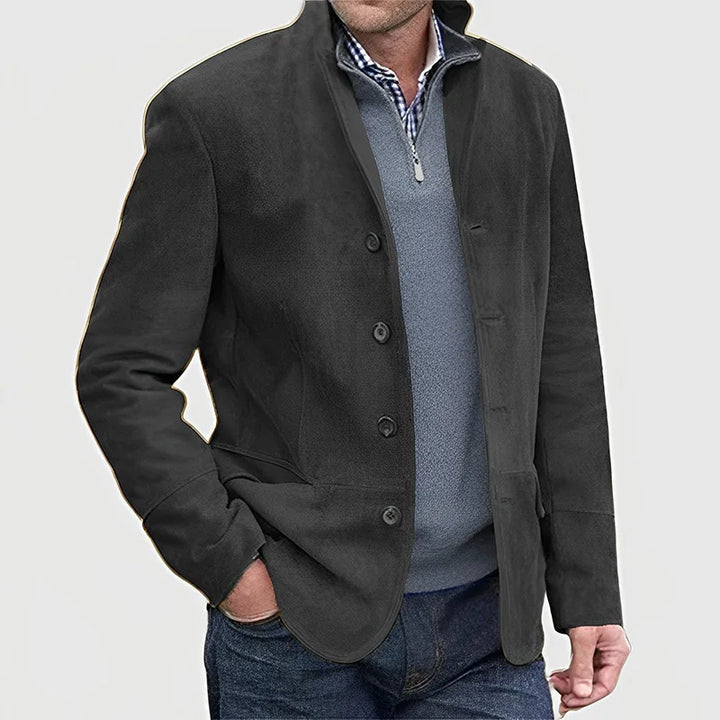 Savile Suede Button-Up Jacket