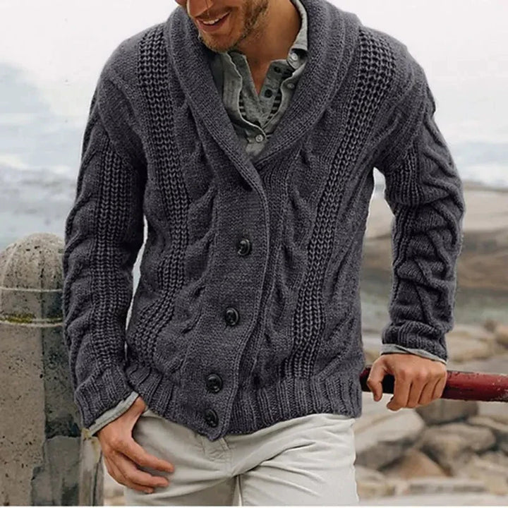 Luca Ferarro Coastal Cable-Knit Cardigan