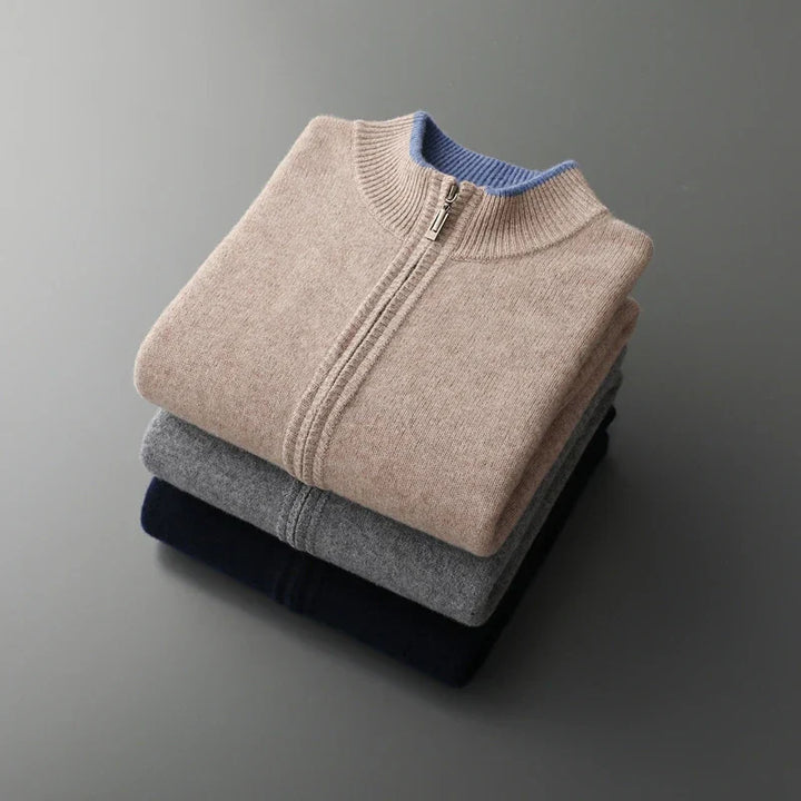 Sandstone Zip-Up Sweater