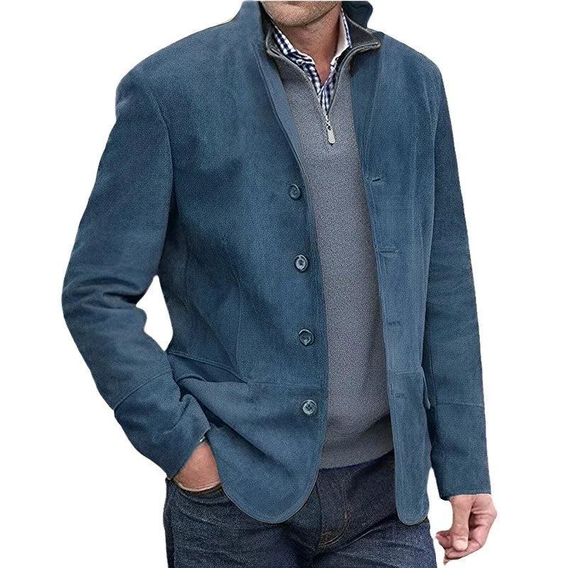 Savile Suede Button-Up Jacket