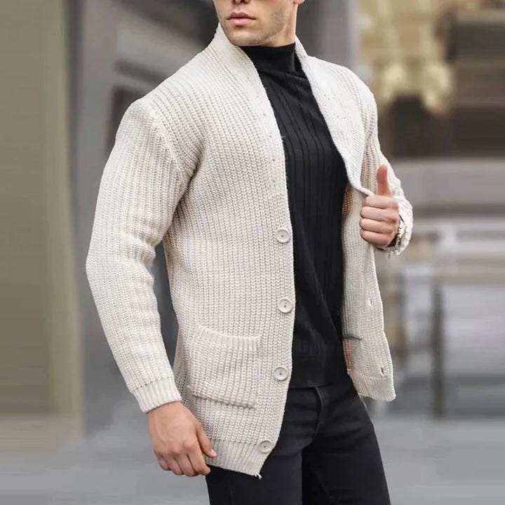 Luca Ferarro Ribbed Knit Cardigan