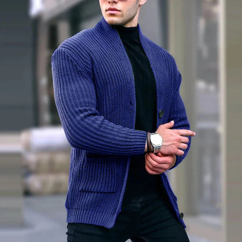 Luca Ferarro Ribbed Knit Cardigan