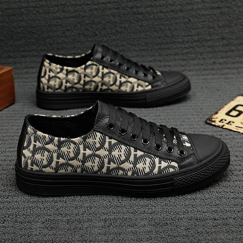 Luca Ferarro Monogram Low-Top Sneakers