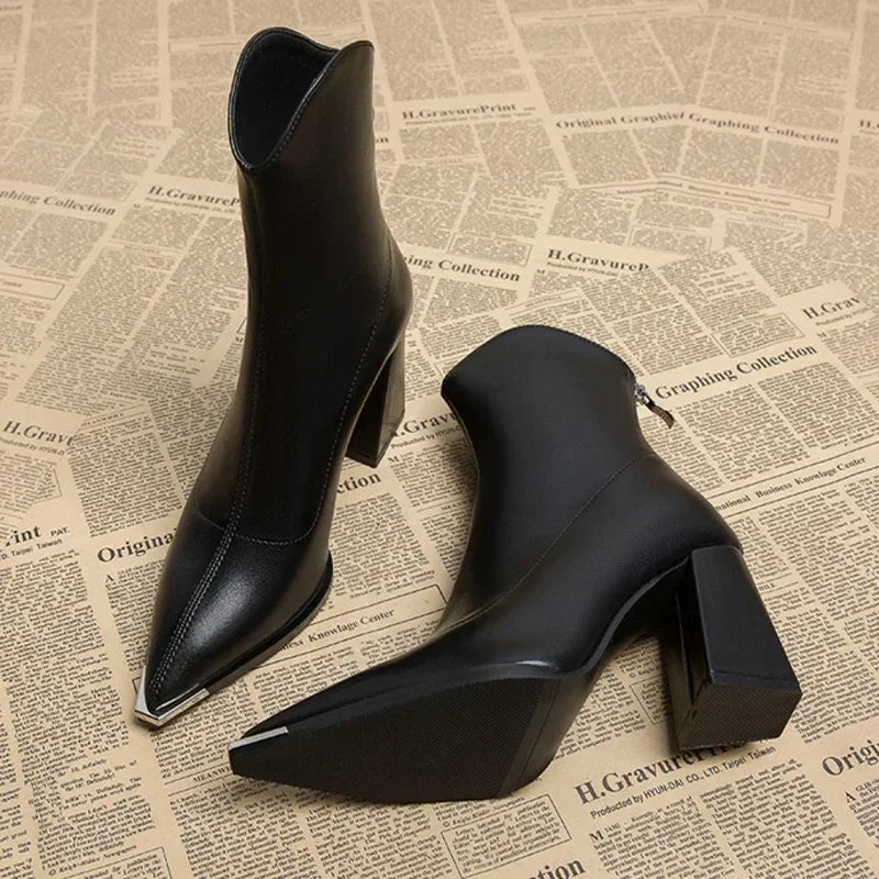 Lena Metal-Tipped Ankle Boots