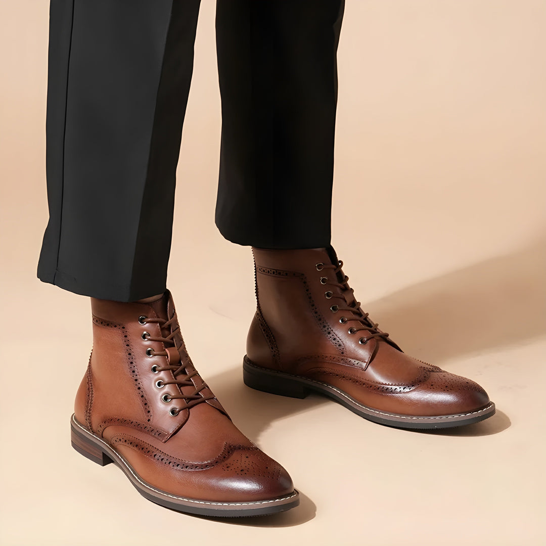 Herman Brogues Leather Boots