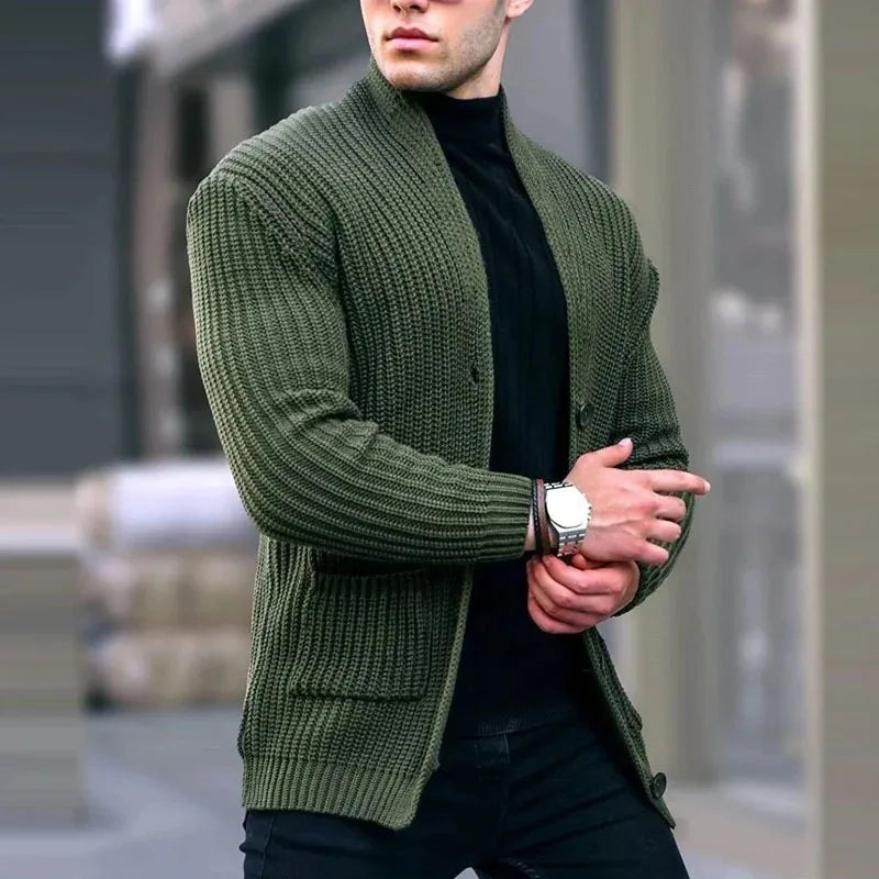 Luca Ferarro Ribbed Knit Cardigan