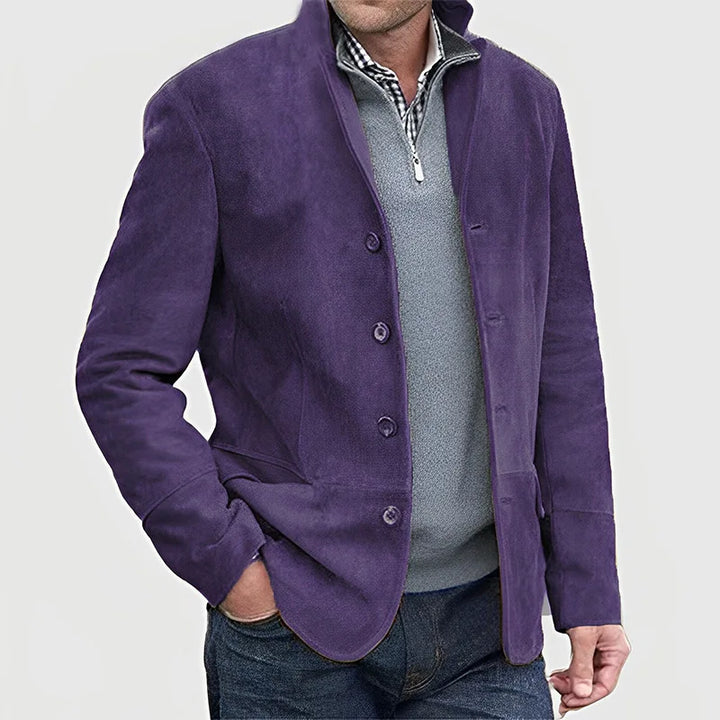 Savile Suede Button-Up Jacket