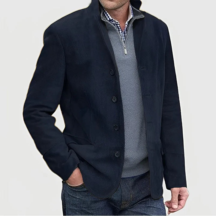 Savile Suede Button-Up Jacket