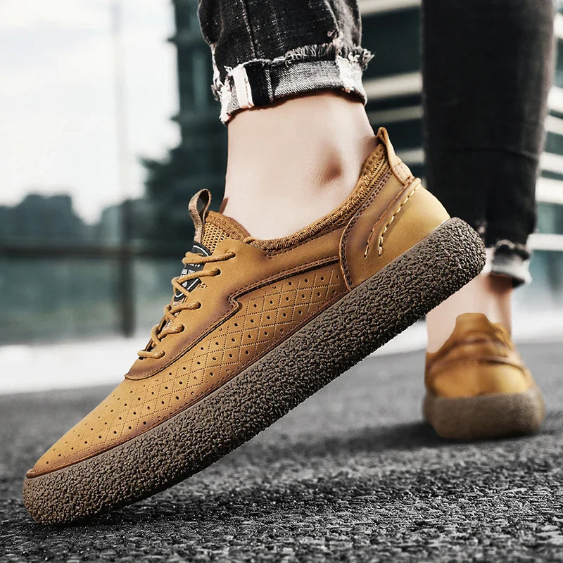 Hudson Perforated Leather Sneakers