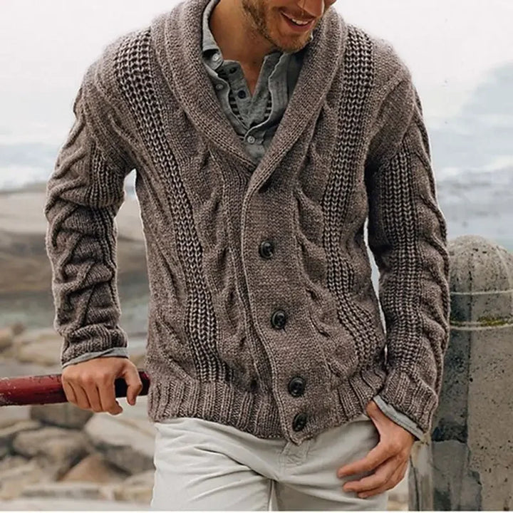 Luca Ferarro Coastal Cable-Knit Cardigan