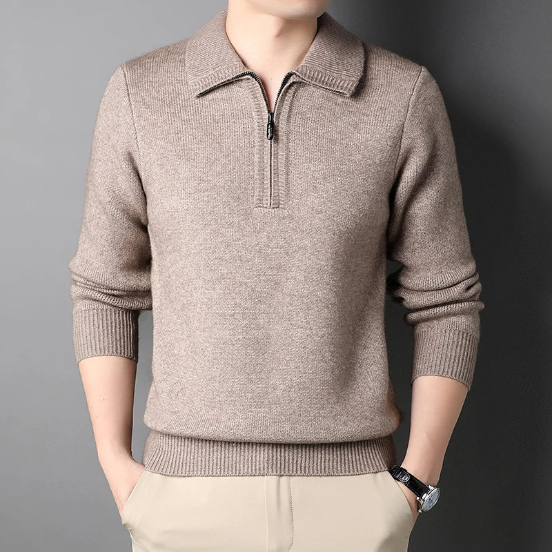 Luca Milano Half-Zip Polo Sweater