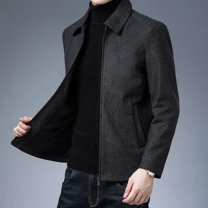 Refined Wool Blend Zip-Up Jacket