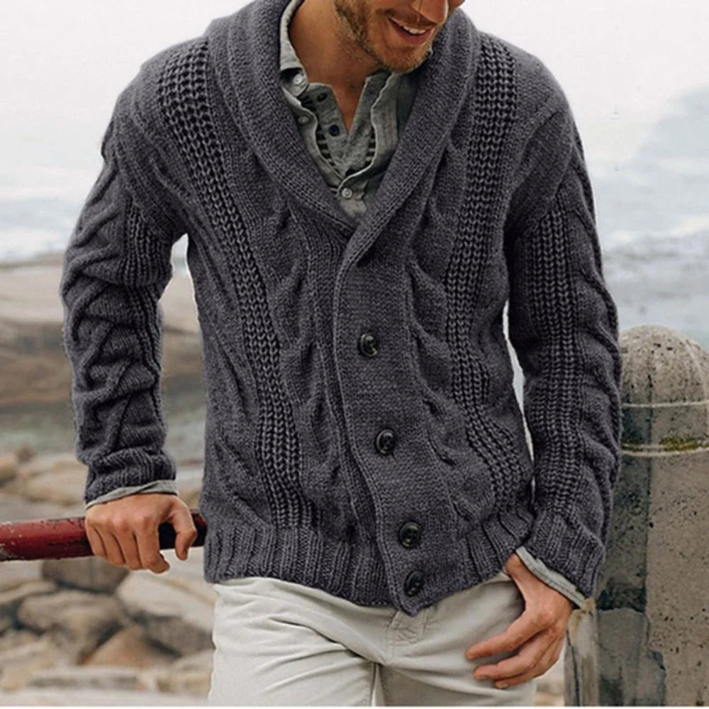 Luca Ferarro Coastal Cable-Knit Cardigan