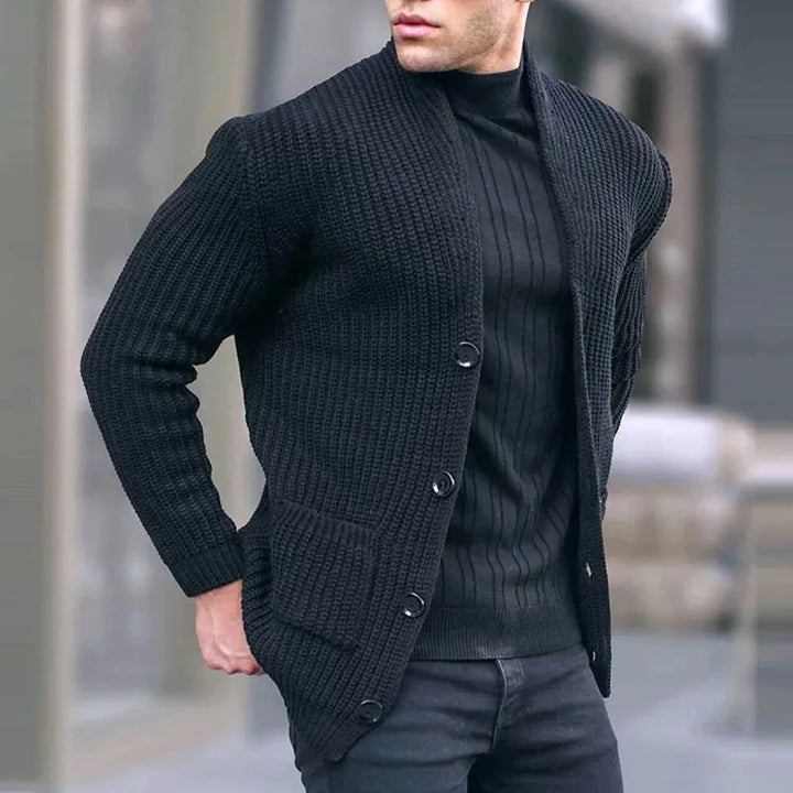 Luca Ferarro Ribbed Knit Cardigan