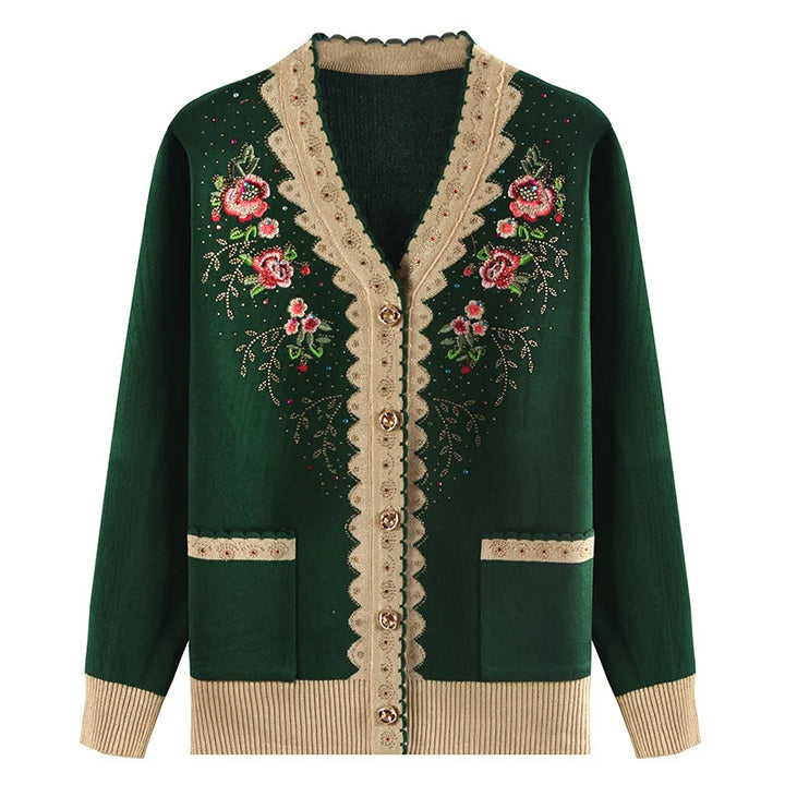 Roseline Embroidered Knit Cardigan