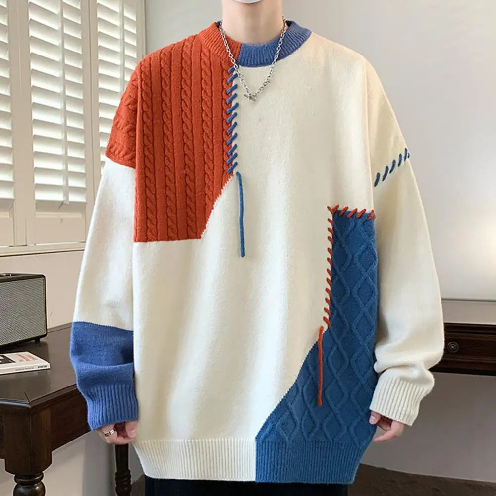 Luca Ferarro Colorblock Knit Sweater