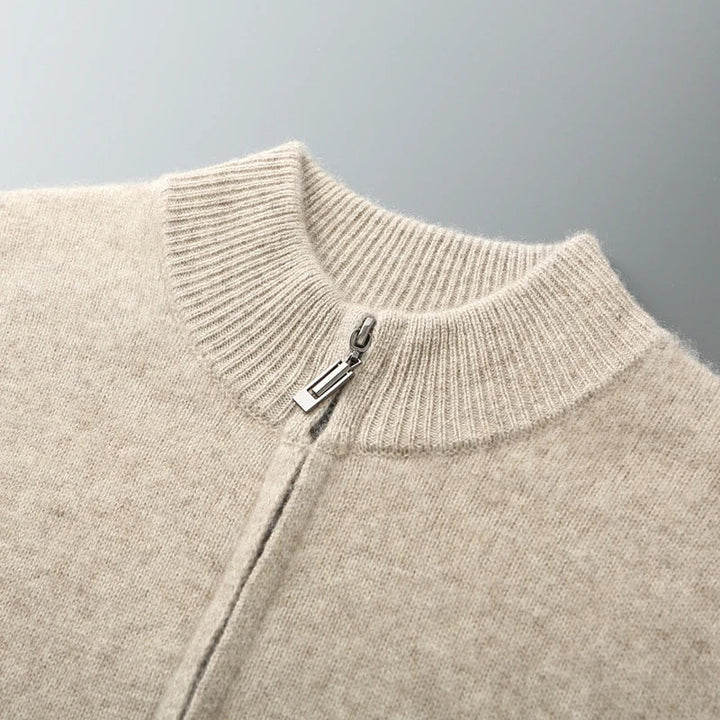 Refined Knit Zip Cardigan