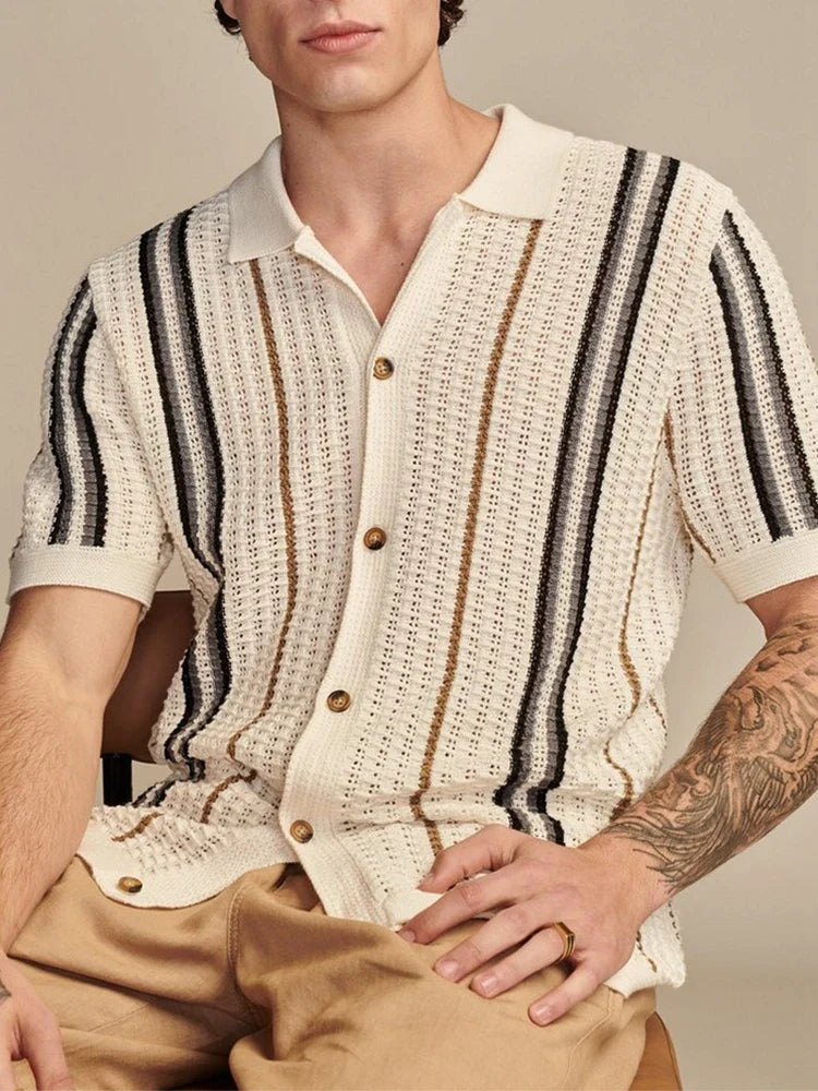 Milo Striped Knit Polo