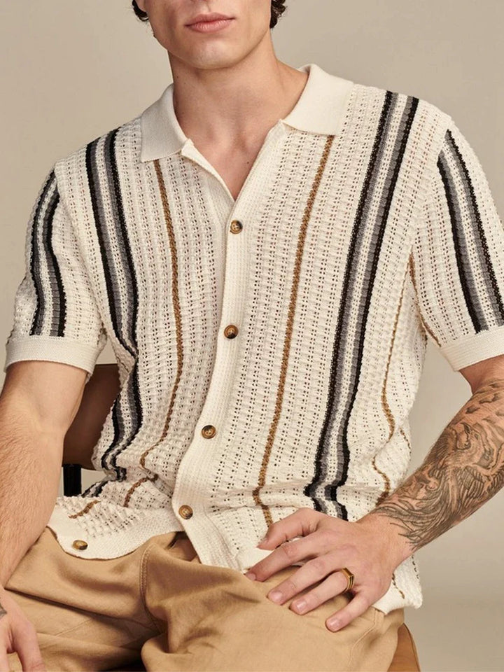 Milo Striped Knit Polo