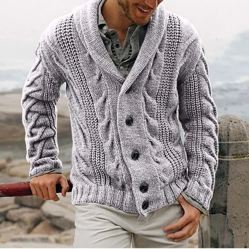 Luca Ferarro Coastal Cable-Knit Cardigan