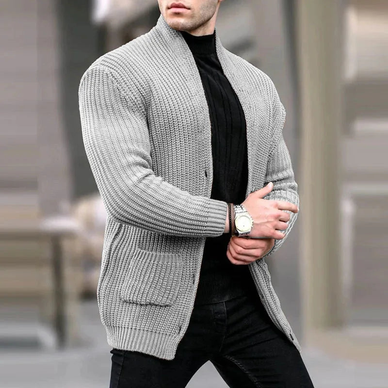 Luca Ferarro Ribbed Knit Cardigan