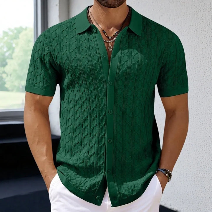 Harrison's Cable Knit Polo Shirt